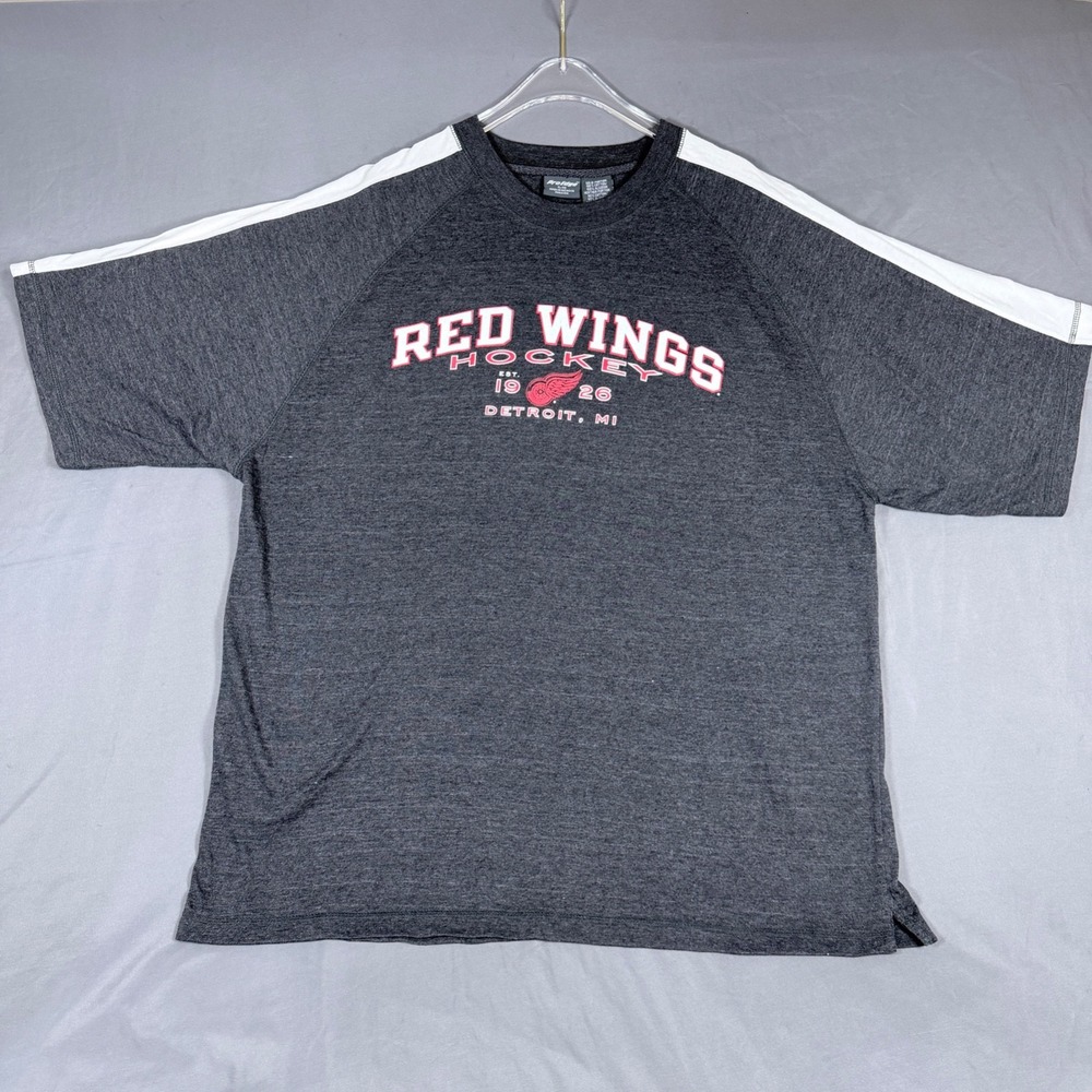 VTG ProEdge Detroit Red Wings Hockey T-Shirt Men's XL Gray Heathered